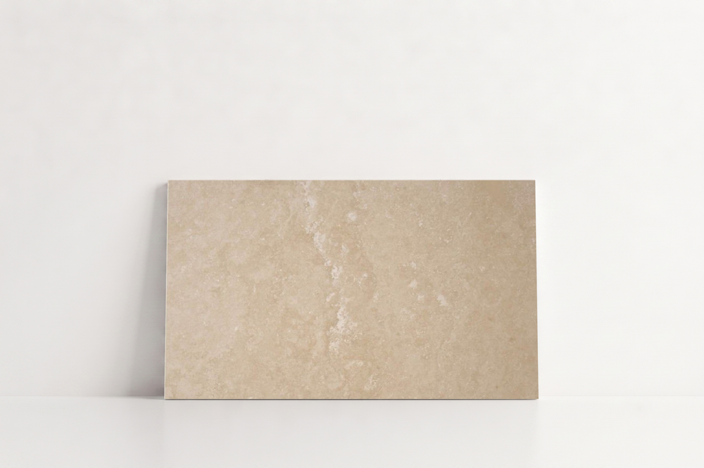 PAVERS IVORY LEATHER TRAVERTINE 6" X 12" X 1 1/4" CROSS CUT