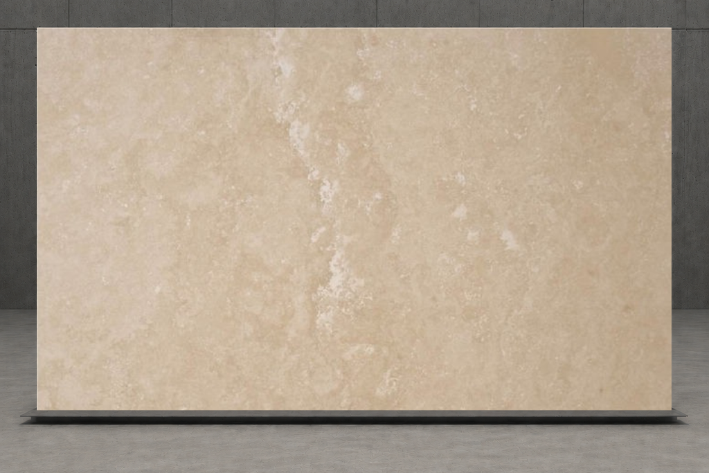 SLAB IVORY LEATHER TRAVERTINE 71" x 100" x 3/4" CROSS CUT