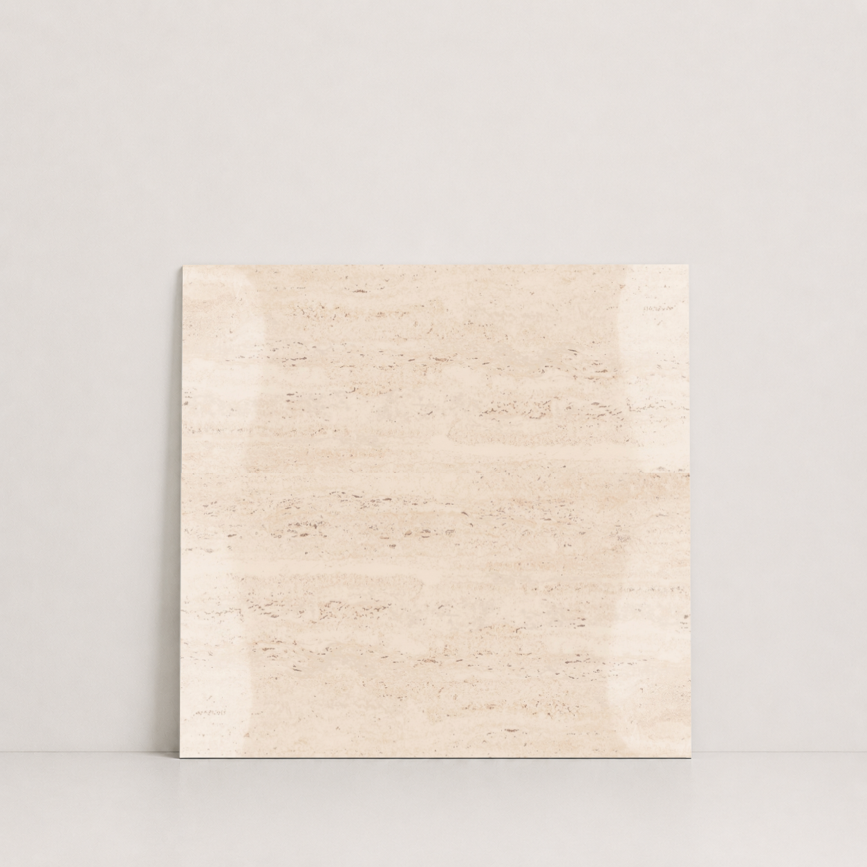 TILE IVORY POLISHED TRAVERTINE 18" x 18" x 3/8 CROSS CUT