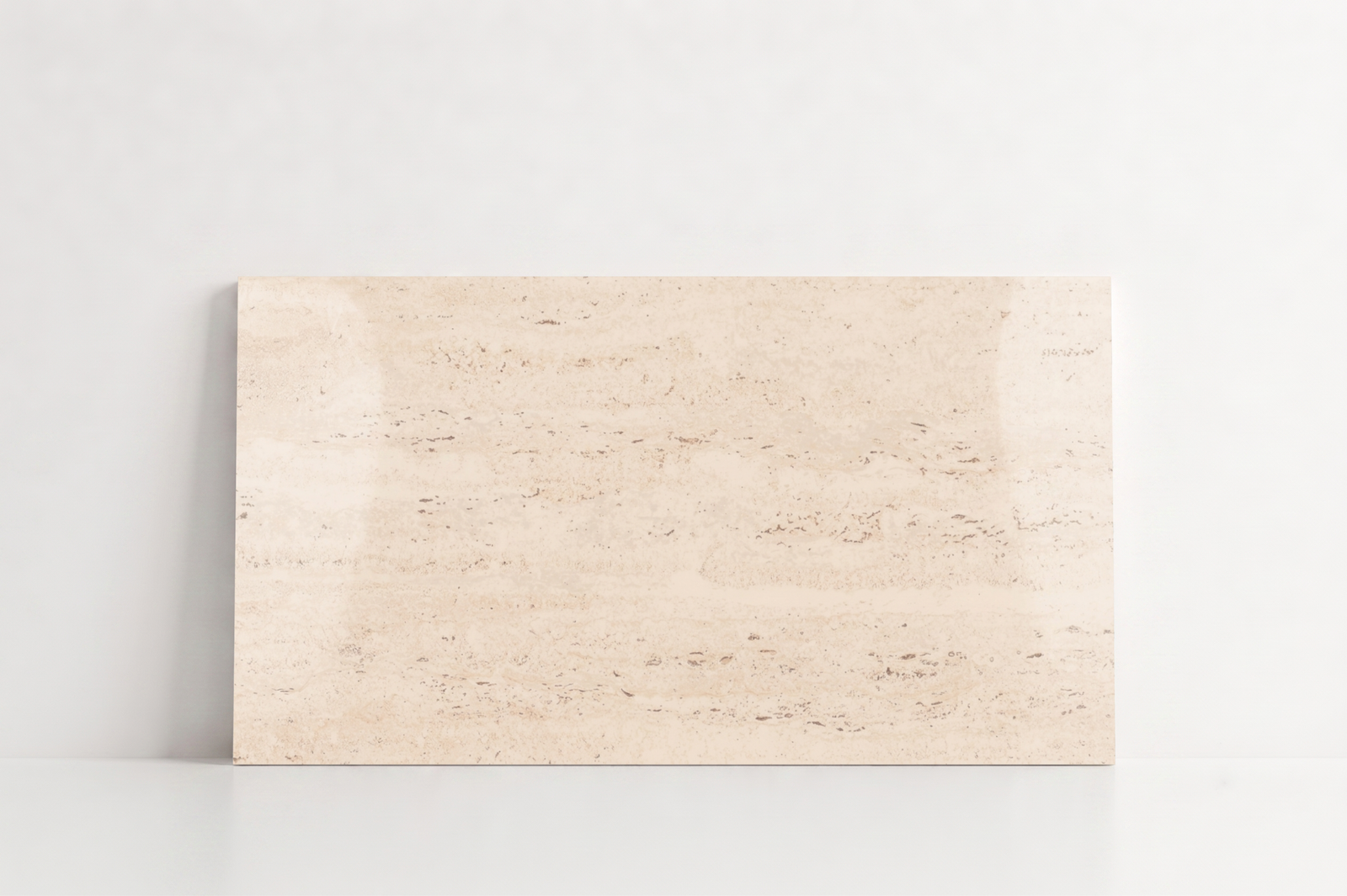 TILE IVORY POLISHED TRAVERTINE 18" X 36" X 3/4" CROSS CUT