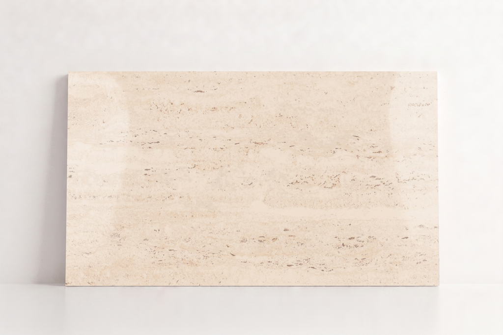 TILE IVORY POLISHED TRAVERTINE 36" x 48" x 3/4 CROSS CUT