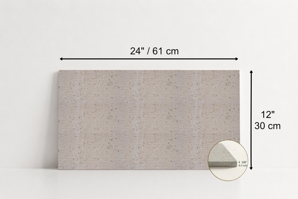 TILE IVORY SANDBLASTED TRAVERTINE 12" x 24" x 3/8 CROSS CUT