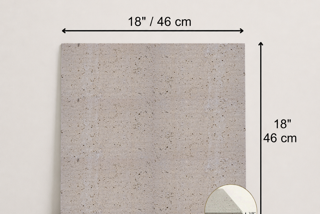 TILE IVORY SANDBLASTED TRAVERTINE 18" x 18" x 3/8 CROSS CUT