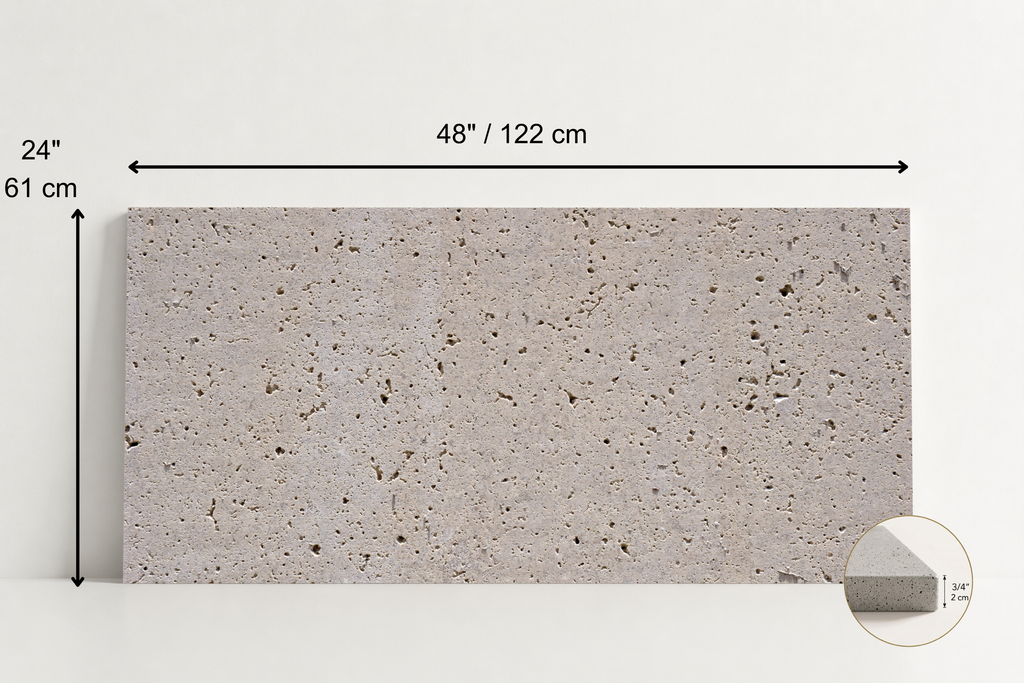 TILE IVORY SANDBLASTED TRAVERTINE 24" x 48" x 3/4 CROSS CUT