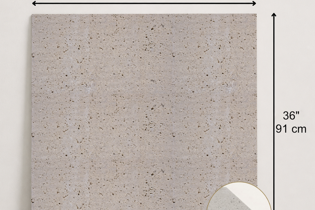 TILE IVORY SANDBLASTED TRAVERTINE 36" x 36" x 3/4 CROSS CUT