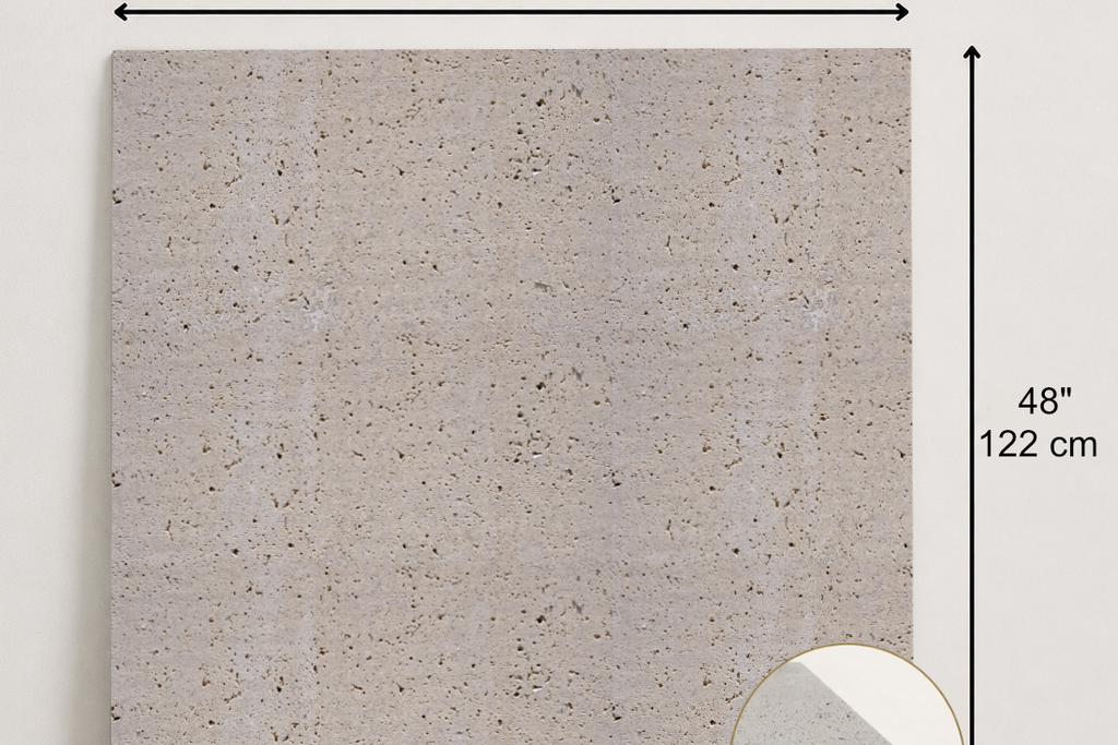 TILE IVORY SANDBLASTED TRAVERTINE 48" x 48" 3/4" CROSS CUT