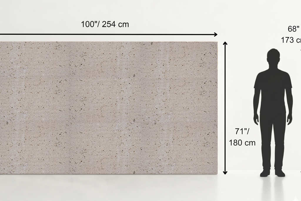 SLAB IVORY SANDBLASTED TRAVERTINE 71" x 100" x 3/4" CROSS CUT