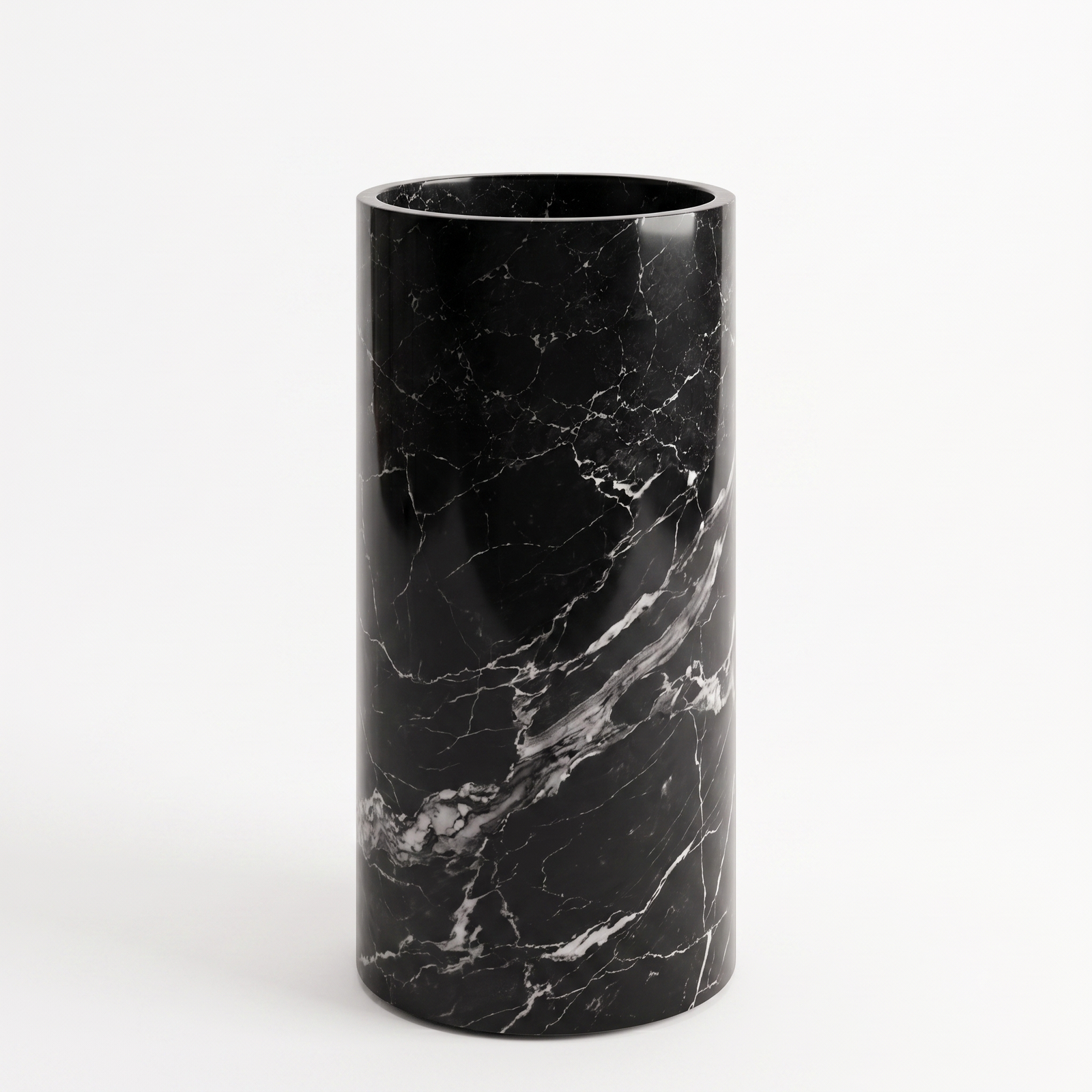 Marble black Pedestal Sink Elegant Round