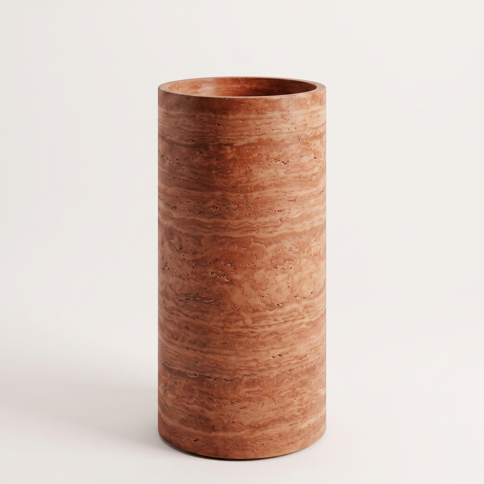 Travertine Red Pedestal Sink Elegant Round