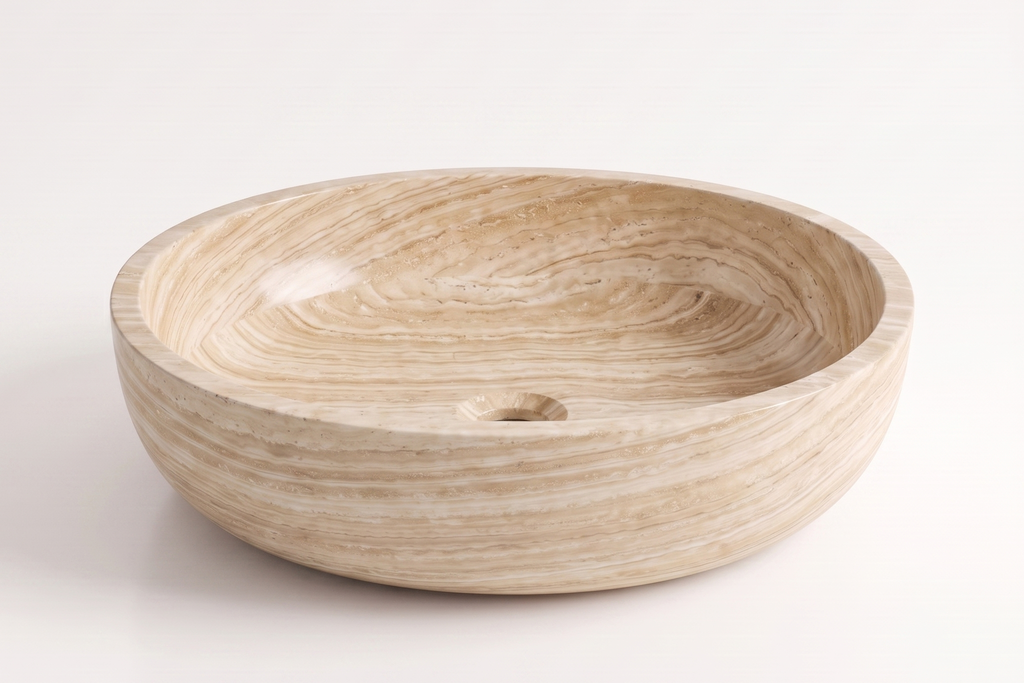 Small Stone Basin Travertine Beige