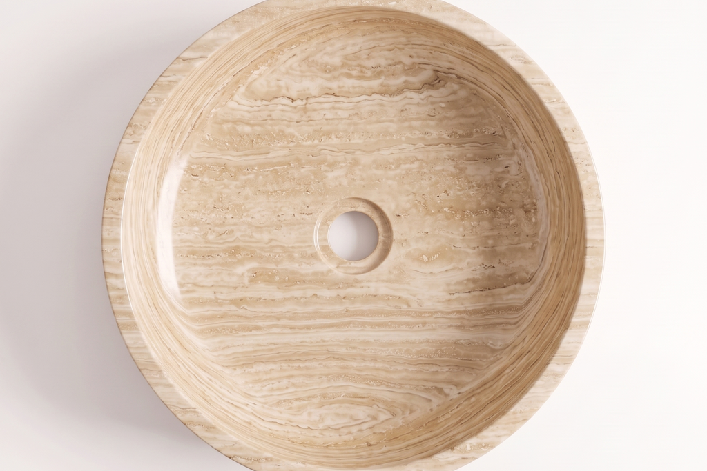 Small Stone Basin Travertine Beige
