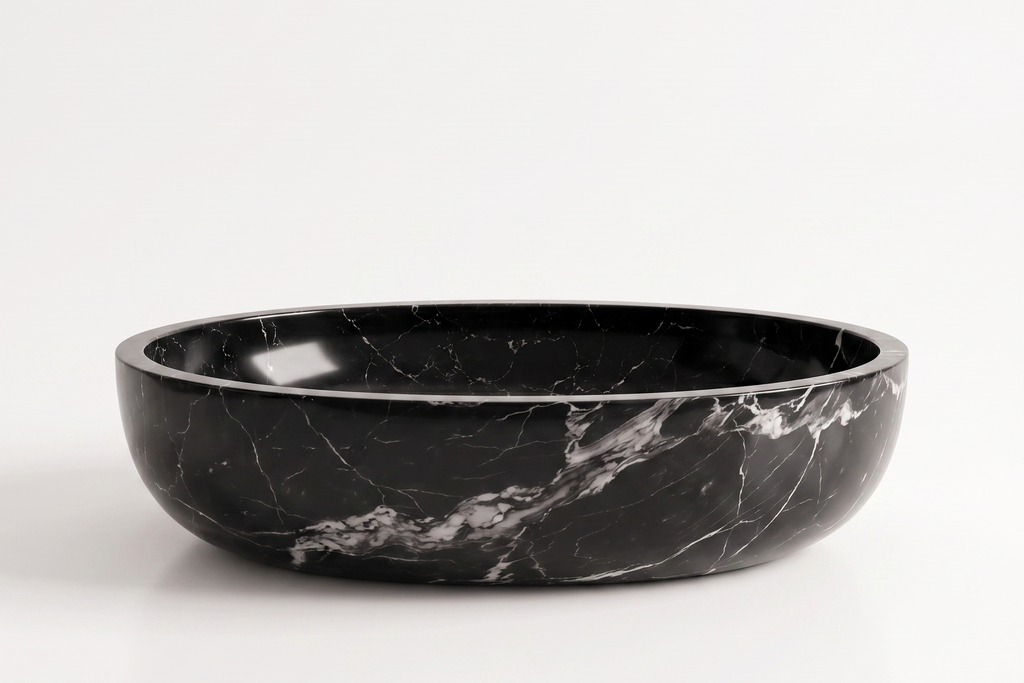 Small Stone Basin Marble Black