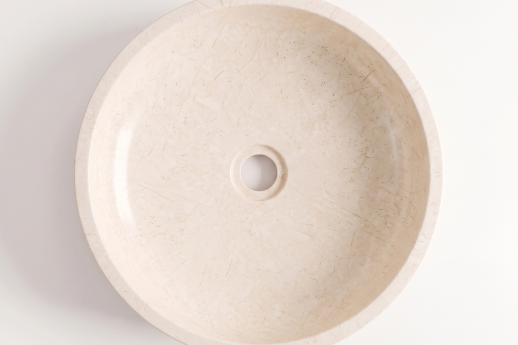 Small Stone Basin Travertine Ivory