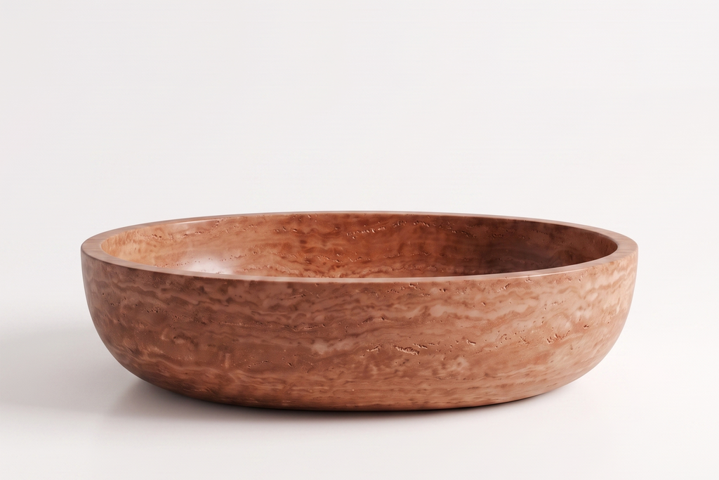 Small Stone Basin Travertine Red