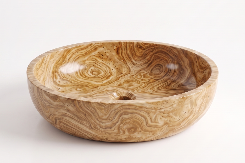 Small Stone Basin Travertine Serpentine