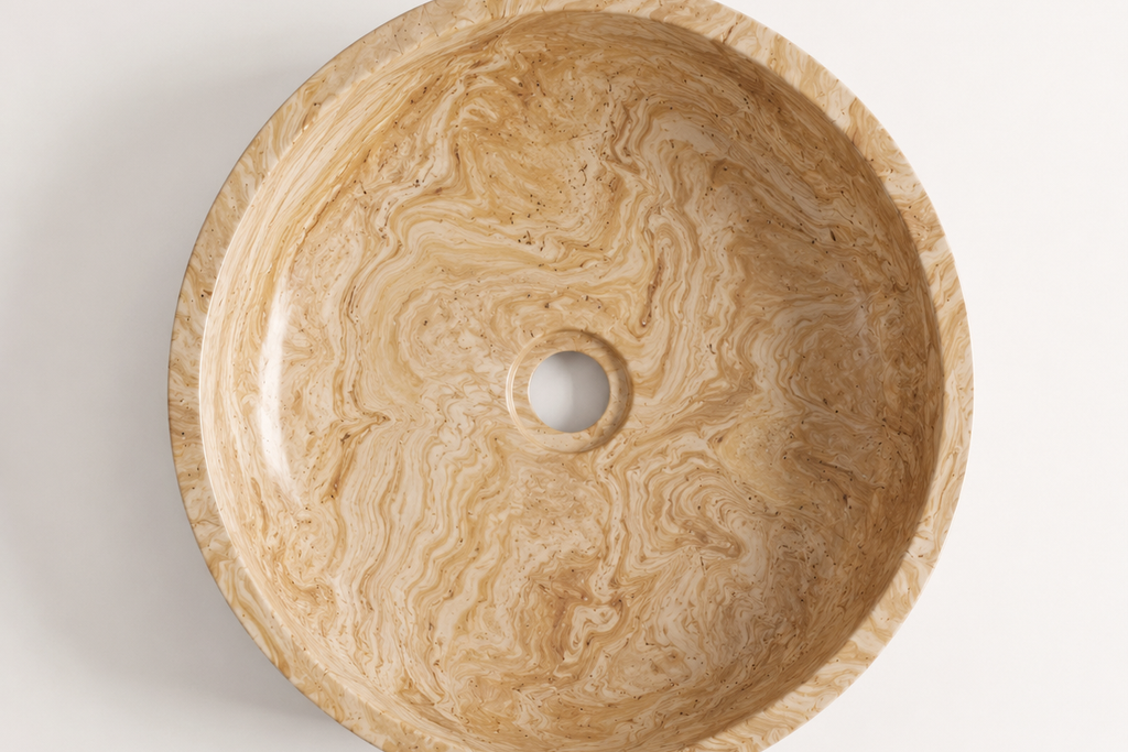 Small Stone Basin Travertine Serpentine