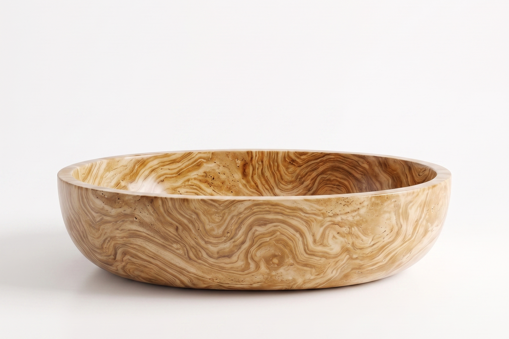 Small Stone Basin Travertine Serpentine