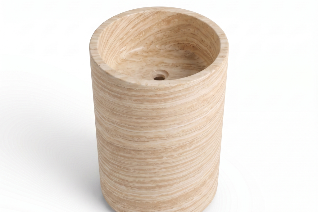 Half Pedestal Sink Travertine Beige