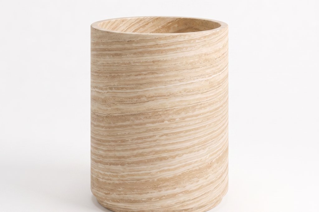 Half Pedestal Sink Travertine Beige
