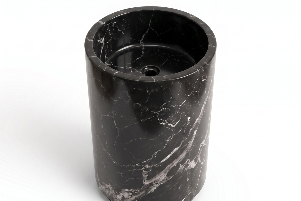 Half Pedestal Sink Black Marble