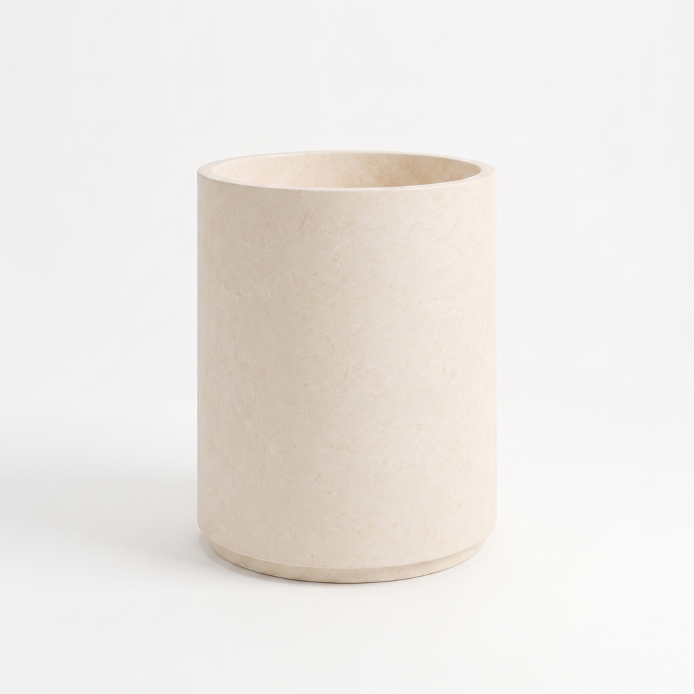 Half Pedestal Sink Travertine Ivory