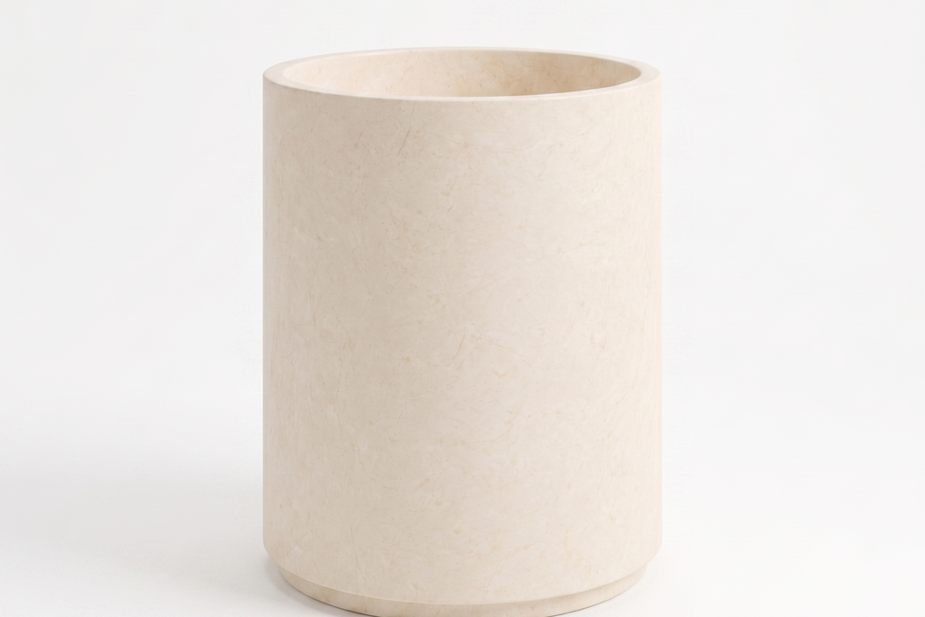 Half Pedestal Sink Travertine Ivory