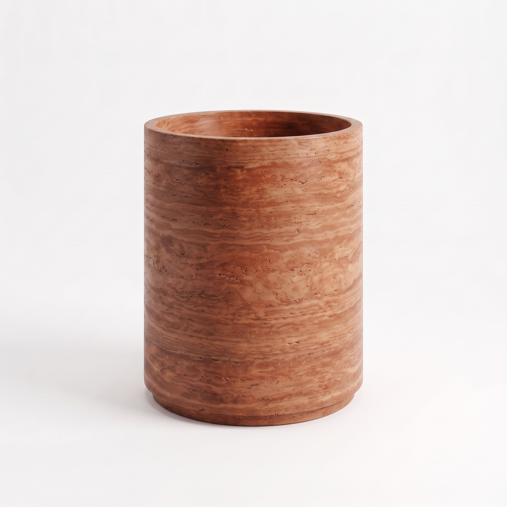 Half Pedestal Sink Travertine Red