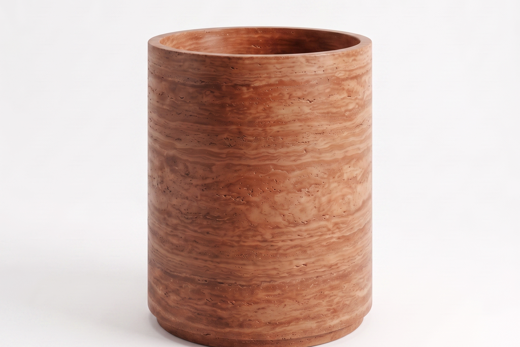 Half Pedestal Sink Travertine Red