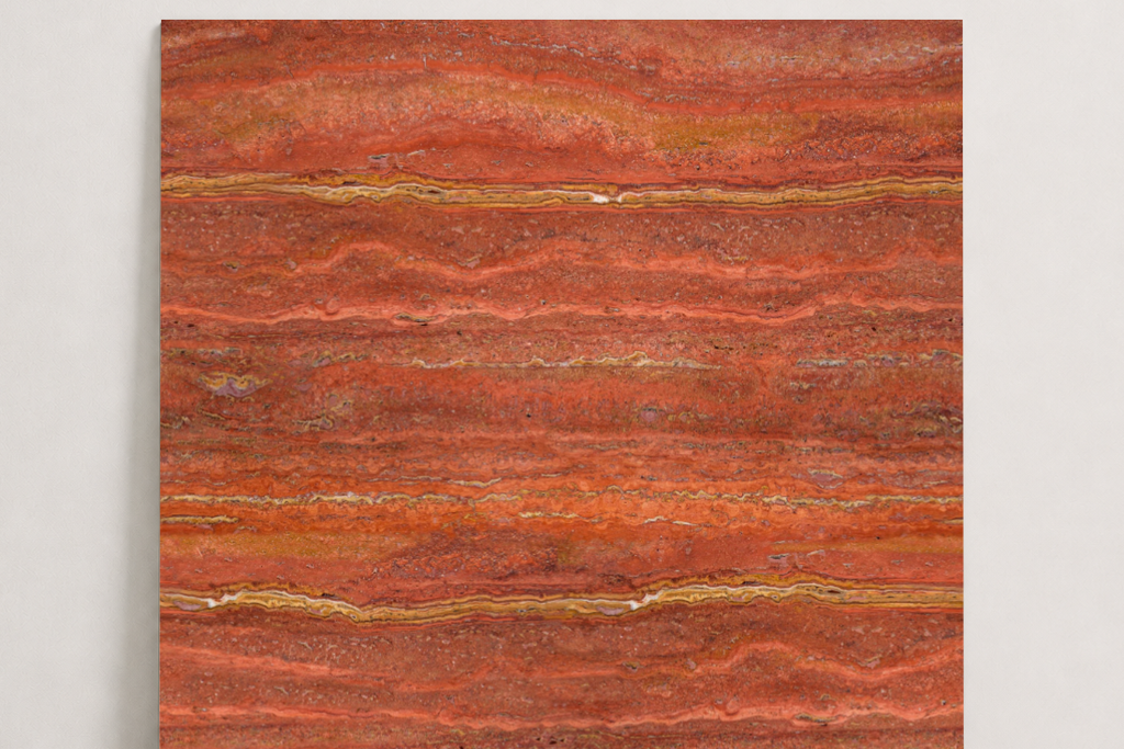 TILE RED HAMMERED TRAVERTINE 36" x 36" x 3/4 VEIN CUT