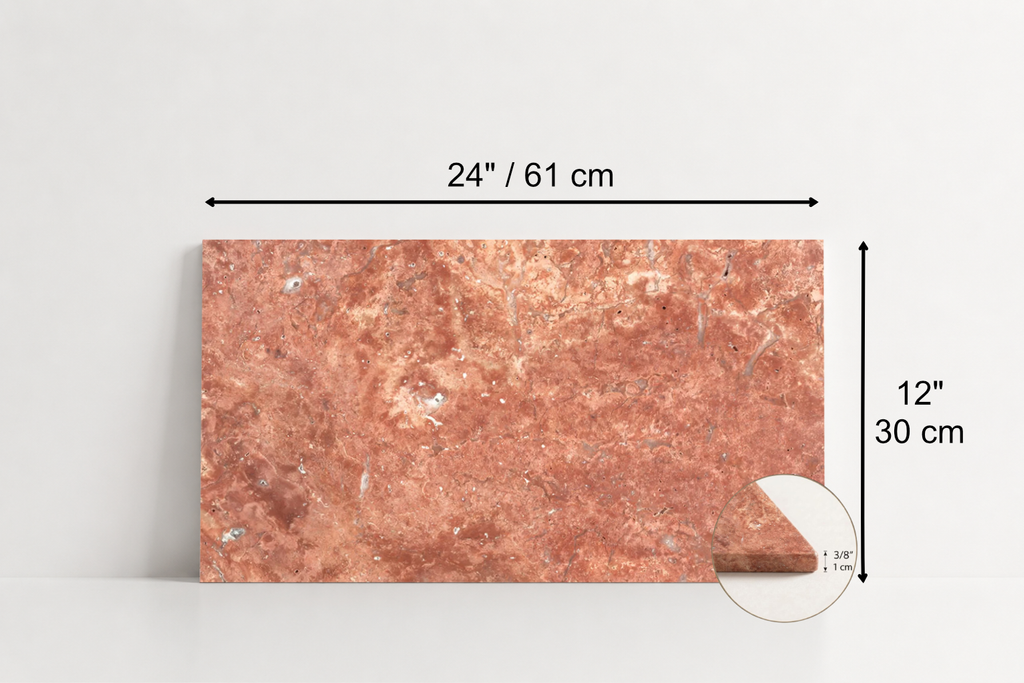 TILE RED HAMMERED TRAVERTINE 12" x 24" x 3/8 CROSS CUT