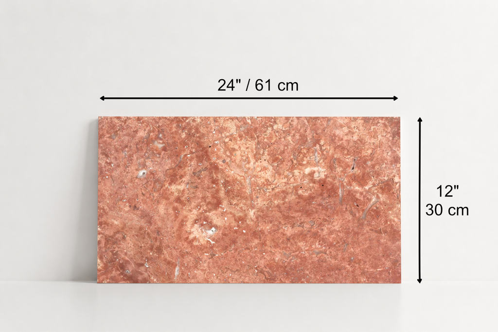 PAVER RED HAMMERED TRAVERTINE 12" X 24" X 1 1/4" CROSS CUT