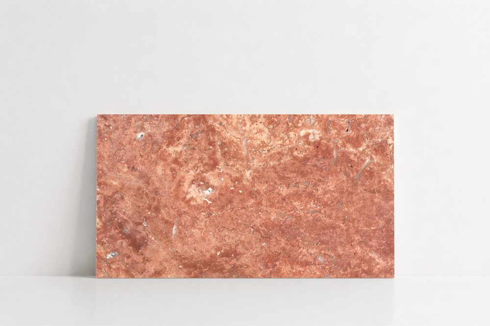 TILE RED HAMMERED TRAVERTINE 12" x 24" x 3/8 CROSS CUT