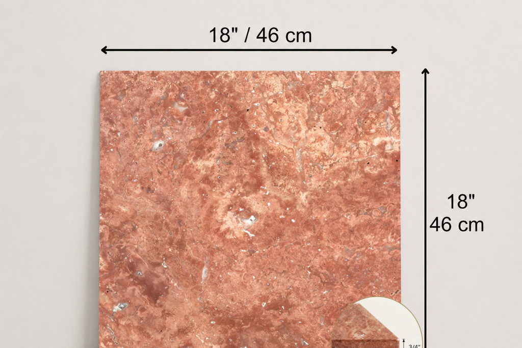 TILE RED HAMMERED TRAVERTINE 18" x 18" x 3/4 CROSS CUT