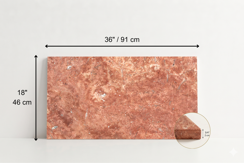 TILE RED HAMMERED TRAVERTINE 18" x 36" x 3/4 CROSS CUT