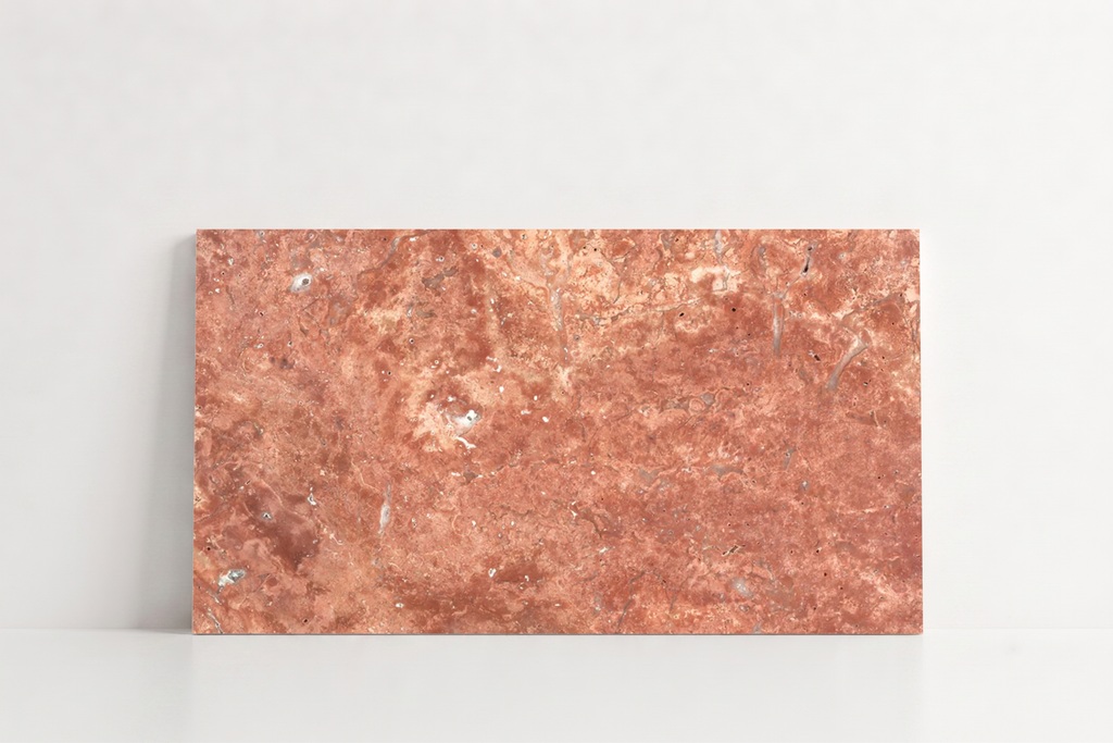 TILE RED HAMMERED TRAVERTINE 18" x 36" x 3/4 CROSS CUT