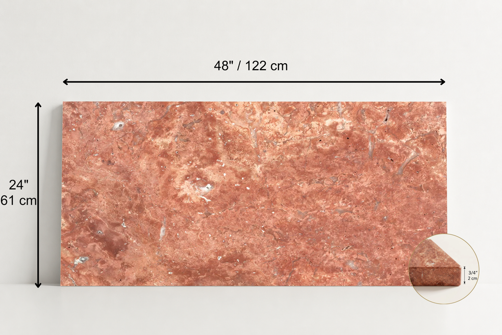 TILE RED HAMMERED TRAVERTINE 24" x 48" x 3/4 CROSS CUT