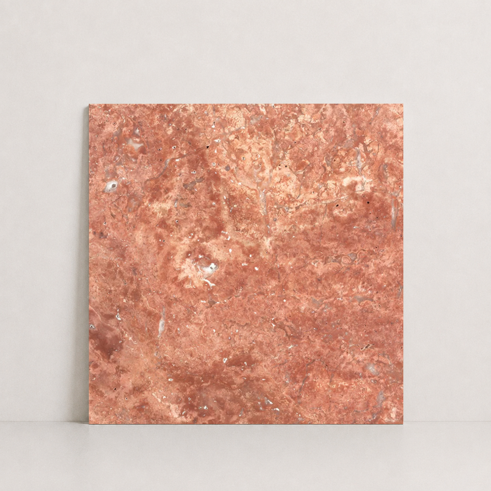 TILE RED HAMMERED TRAVERTINE 36" x 36" x 3/4 CROSS CUT