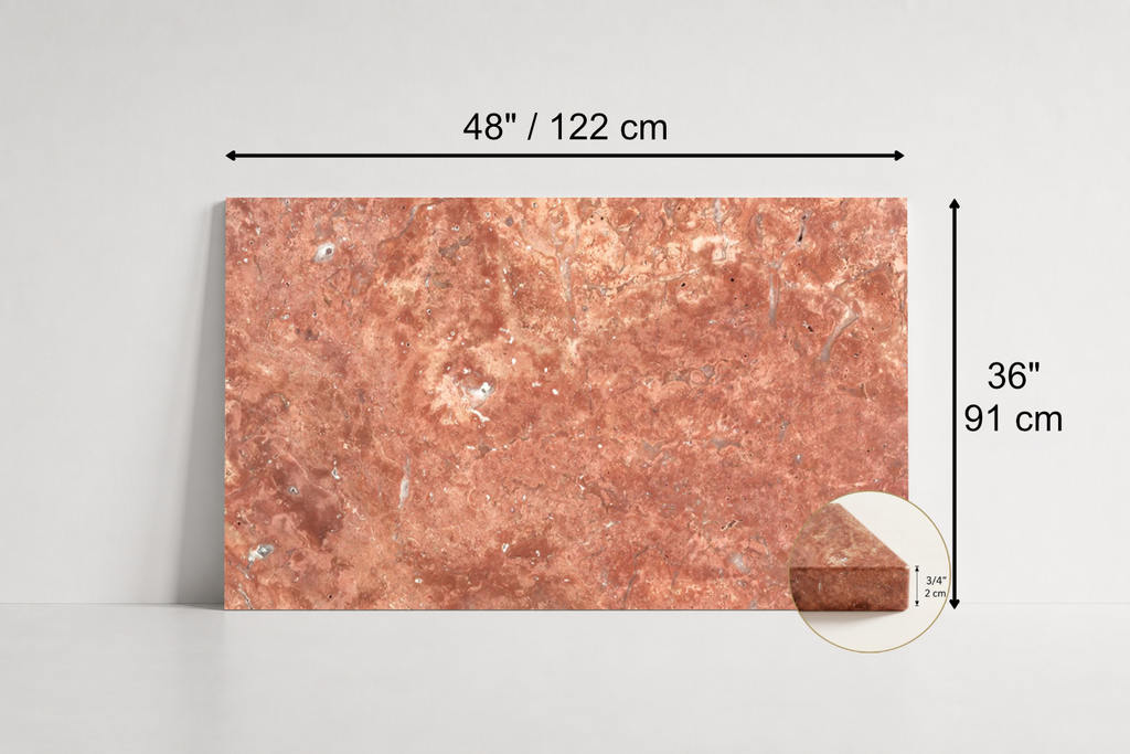 TILE RED HAMMERED TRAVERTINE 36" x 48" x 3/4 CROSS CUT