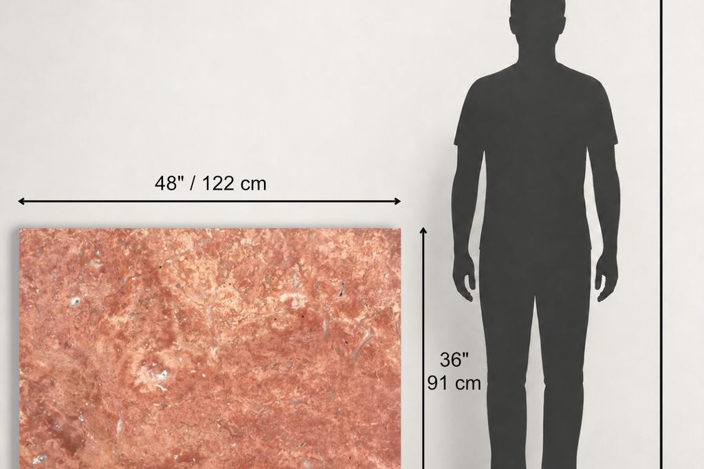 TILE RED HAMMERED TRAVERTINE 36" x 48" x 3/4 CROSS CUT