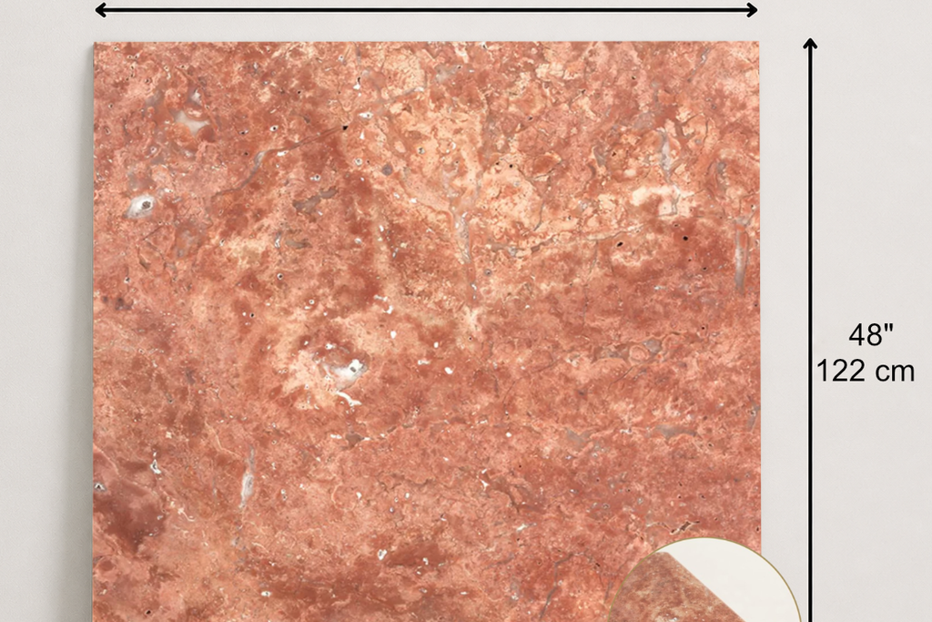 TILE RED HAMMERED TRAVERTINE 48" x 48" x 3/4 CROSS CUT