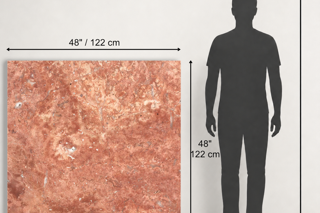 TILE RED HAMMERED TRAVERTINE 48" x 48" x 3/4 CROSS CUT