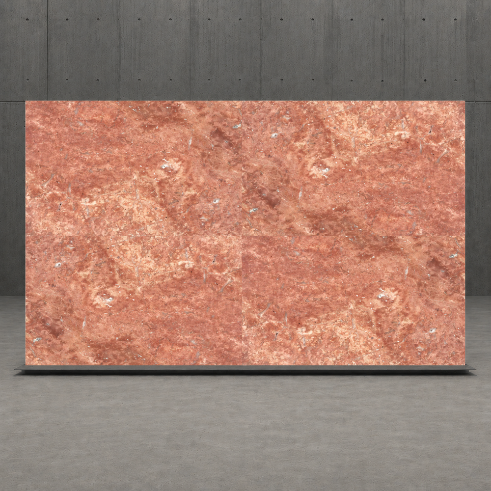 SLAB RED HAMMERED TRAVERTINE 71" x 100" x 3/4" CROSS CUT