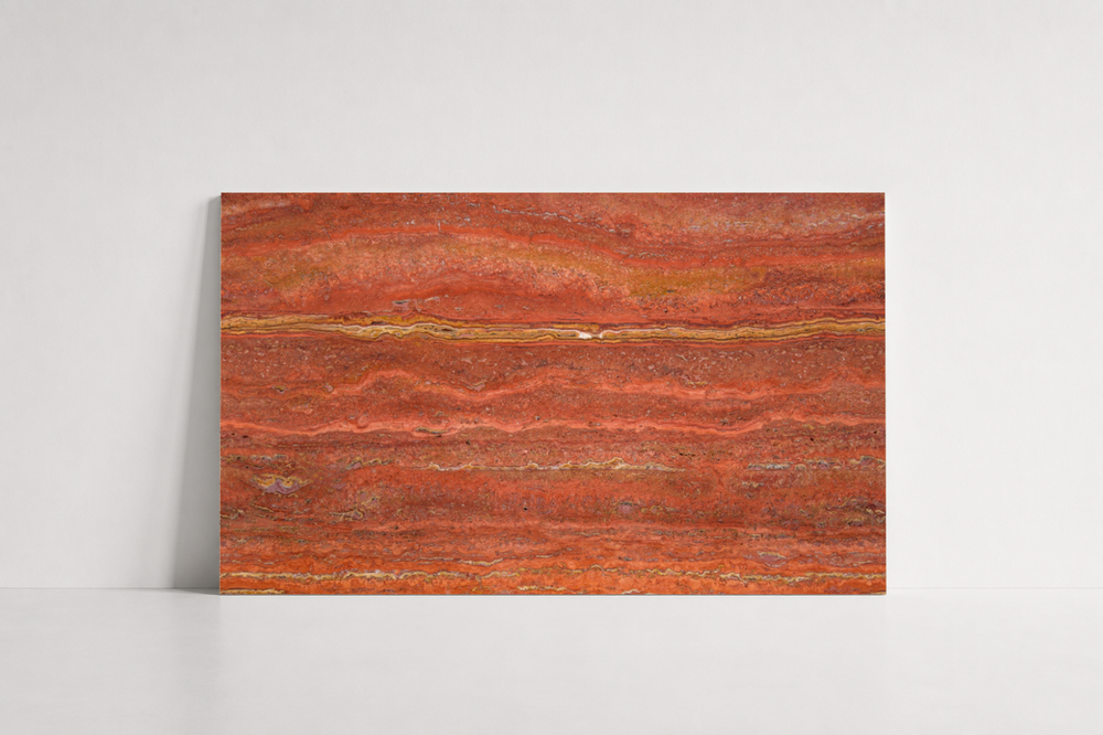 TILE RED HAMMERED TRAVERTINE 24" x 36" x 3/4 VEIN CUT