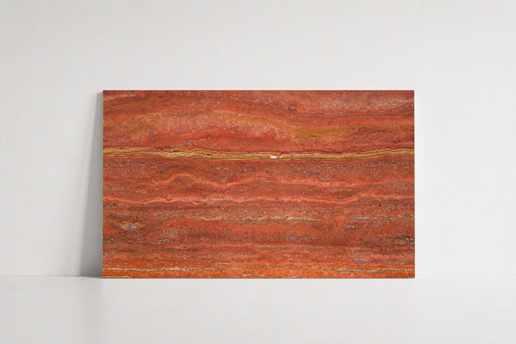 TILE RED HAMMERED TRAVERTINE 24" x 36" x 3/4 VEIN CUT