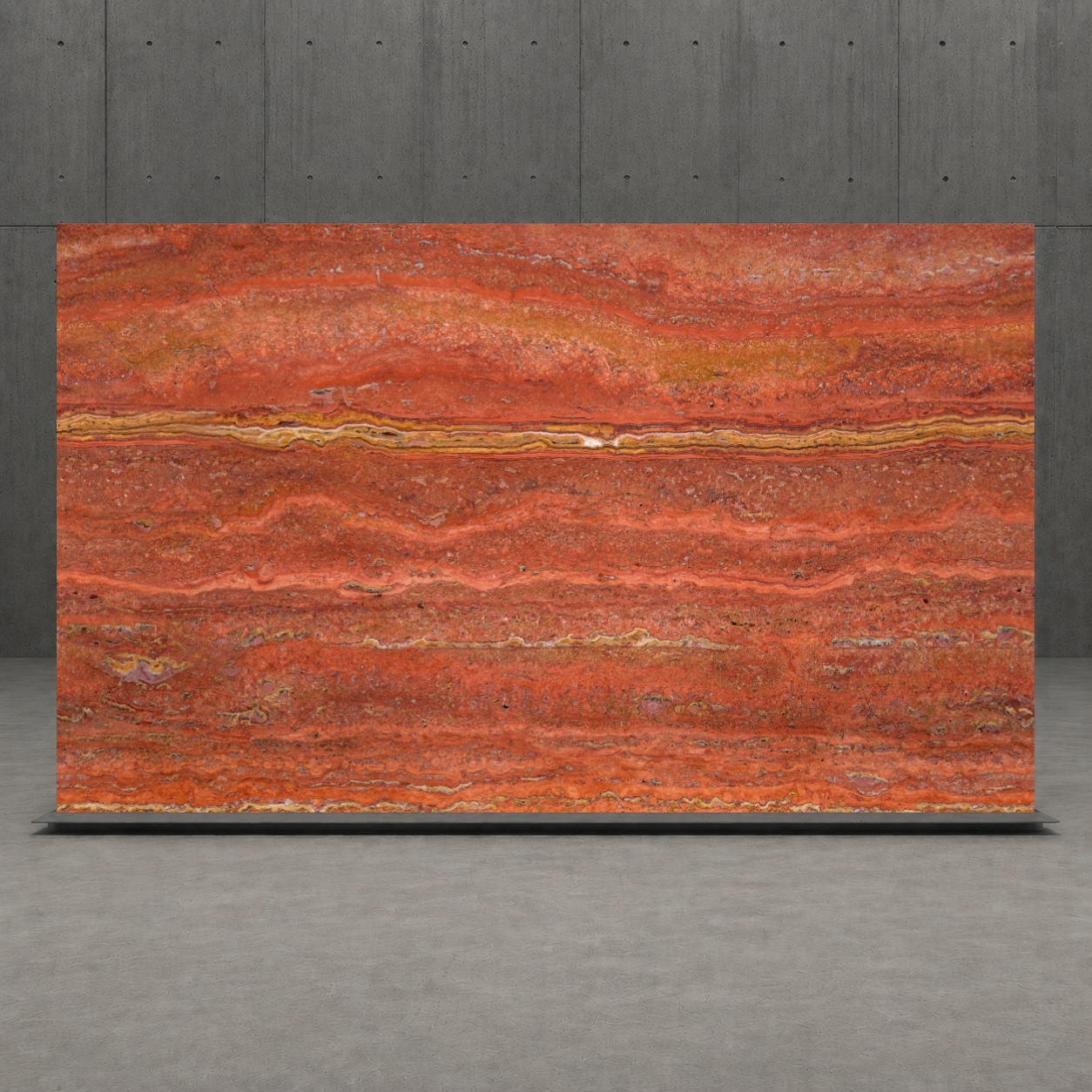SLAB RED HAMMERED TRAVERTINE 71" x 100" x 3/4" VEIN CUT
