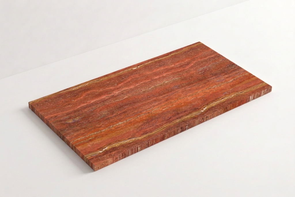 PAVERS RED HAMMERED TRAVERTINE 12" X 24" X 1 1/4" VEIN CUT