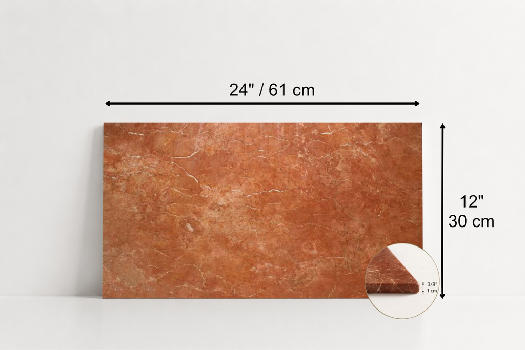 TILE RED HONED TRAVERTINE 12" x 24" x 3/8 CROSS CUT