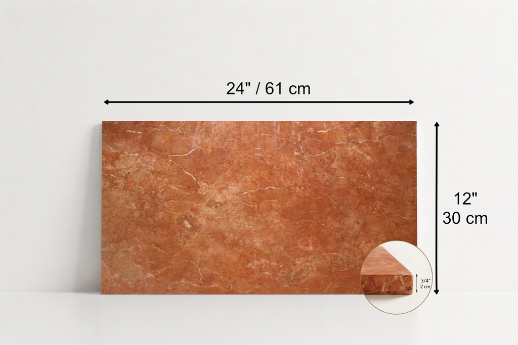 TILE RED HONED TRAVERTINE 12" x 24" x 3/4 CROSS CUT