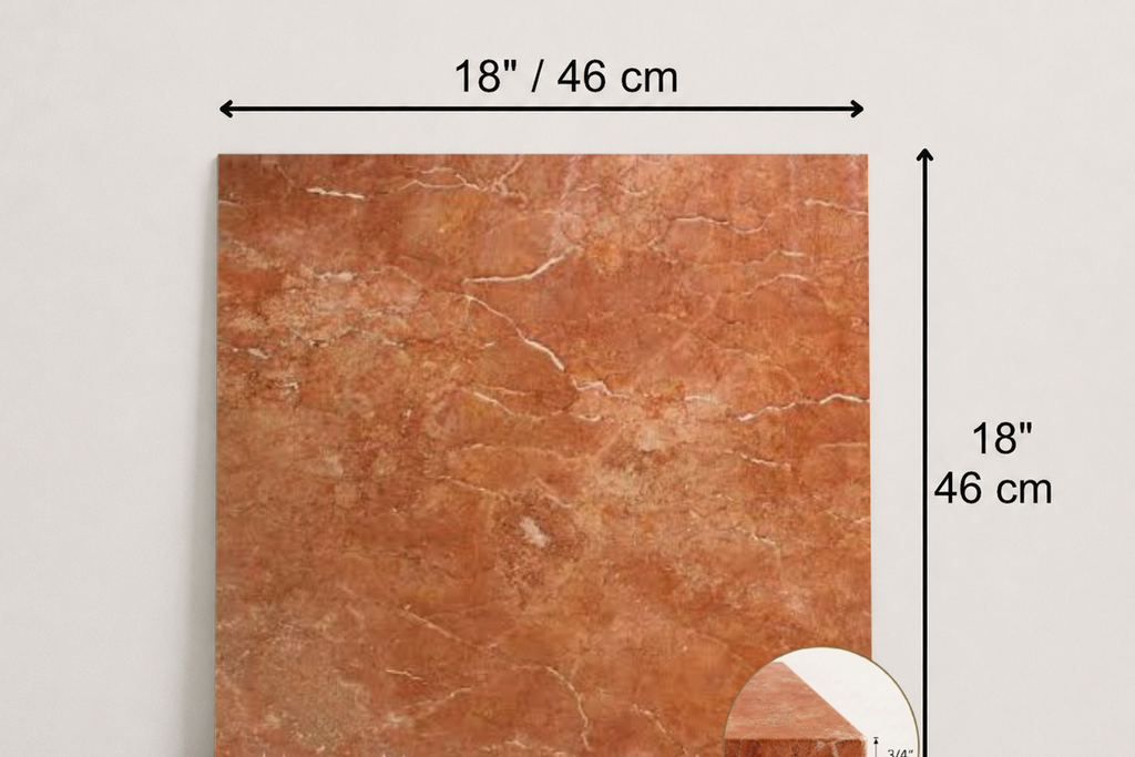 TILE RED HONED TRAVERTINE 18" x 18" x 3/4 CROSS CUT
