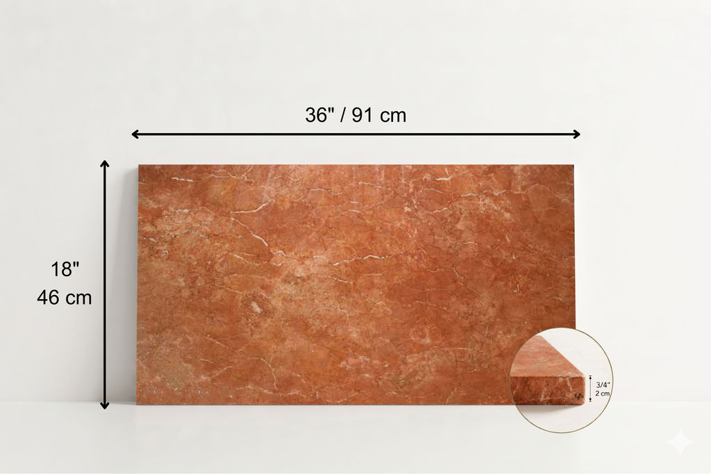 TILE RED HONED TRAVERTINE 18" x 36" x 3/4 CROSS CUT